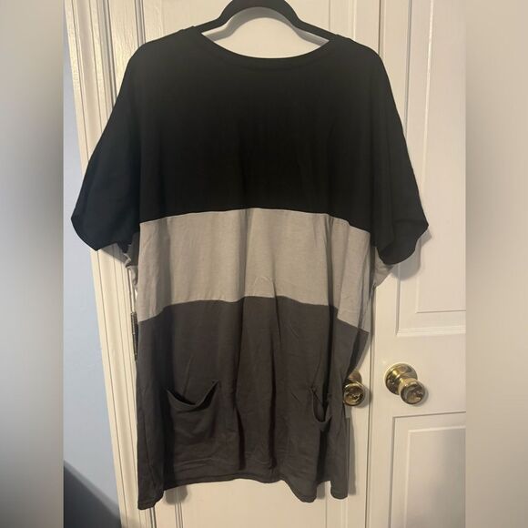 Color Block Long Tunic Tee with Pockets! Comfy Casual Versatile. XL - Picture 1 of 10